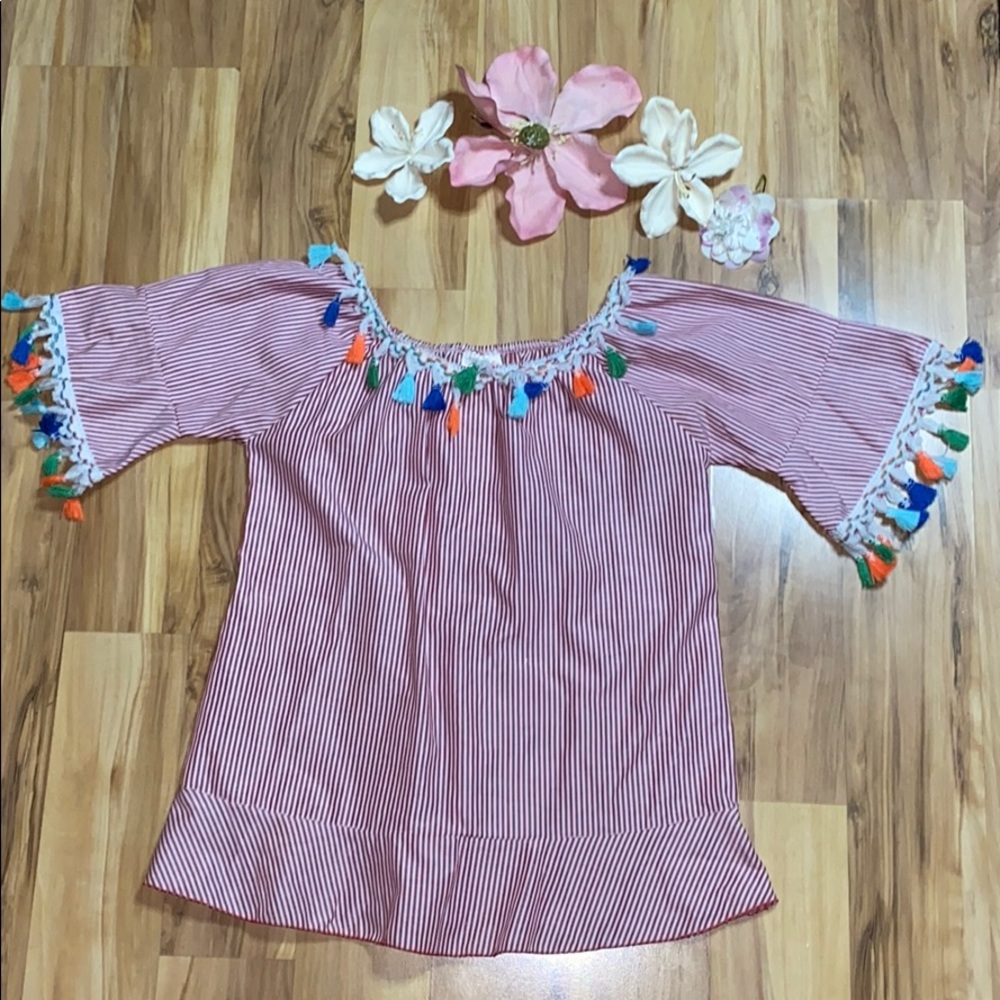 Red striped Blouse for Girls✨